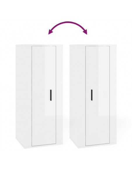 Set di Mobili Porta TV 4 pz Bianco Lucido in Legno Multistrato