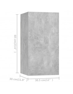 Set di Mobili Porta TV 4 pz Grigio Cemento in Legno Multistrato 2