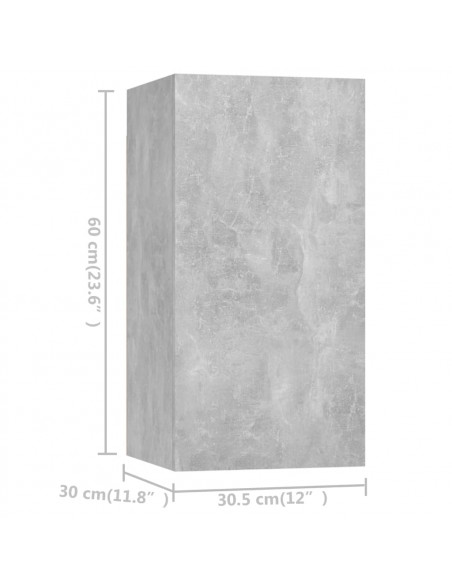 Set di Mobili Porta TV 4 pz Grigio Cemento in Legno Multistrato