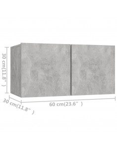 Set di Mobili Porta TV 4 pz Grigio Cemento in Legno Multistrato