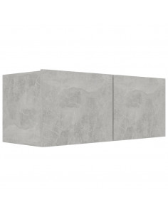 Set di Mobili Porta TV 4 pz Grigio Cemento in Legno Multistrato