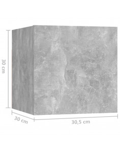 Set di Mobili Porta TV 4 pz Grigio Cemento in Legno Multistrato 2