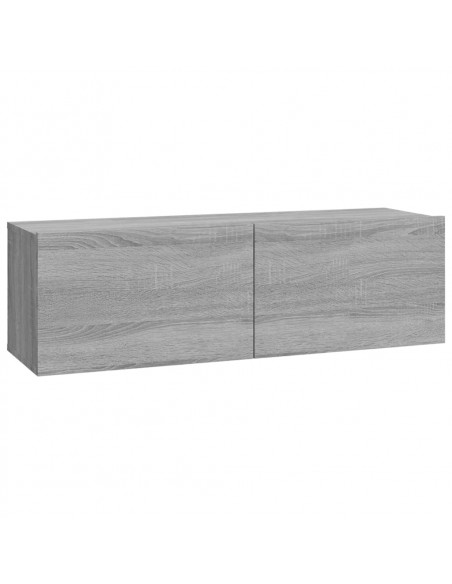 Set di Mobili Porta TV 4 pz Grigio Sonoma in Legno Multistrato