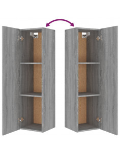 Set di Mobili Porta TV 4 pz Grigio Sonoma in Legno Multistrato 2