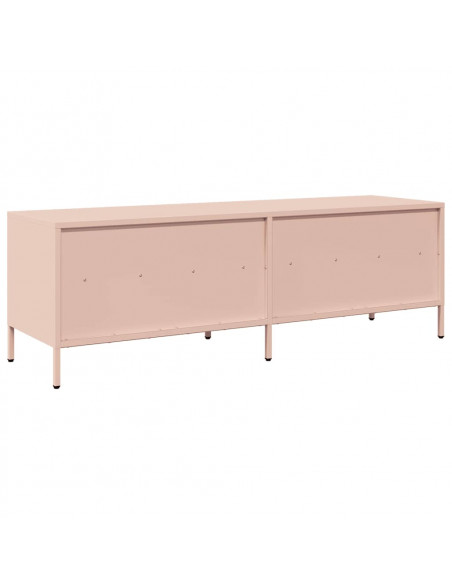 Mobile TV Rosa 135x39x43,5 cm in Acciaio Laminato a Freddo