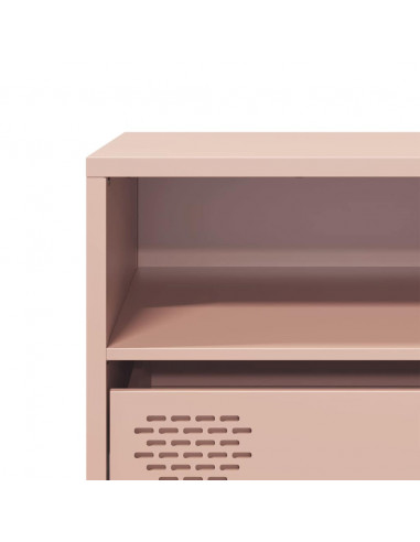 Mobile TV Rosa 135x39x43,5 cm in Acciaio Laminato a Freddo