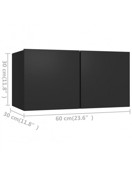 Set di Mobili Porta TV 4 pz Nero in Legno Multistrato
