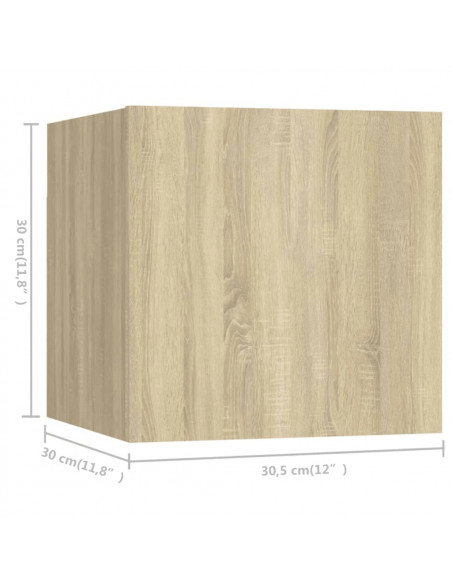 Set di Mobili Porta TV 4 pz Rovere Sonoma in Legno Multistrato