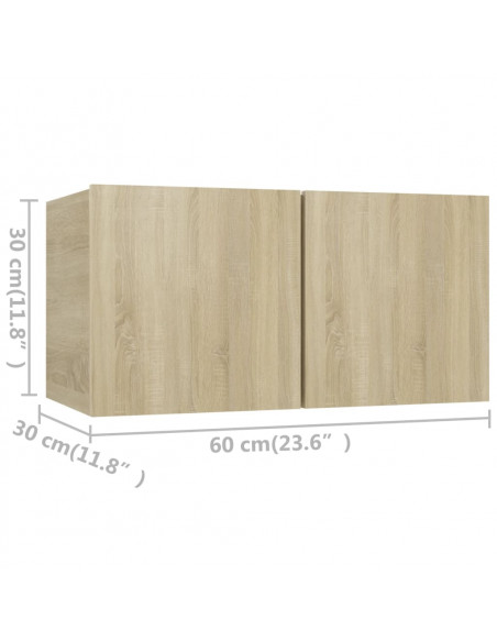 Set di Mobili Porta TV 4 pz Rovere Sonoma in Legno Multistrato