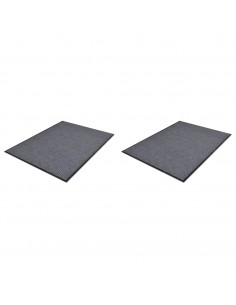 Zerbini in PVC 2 pz Grigio 90x60 cm 2