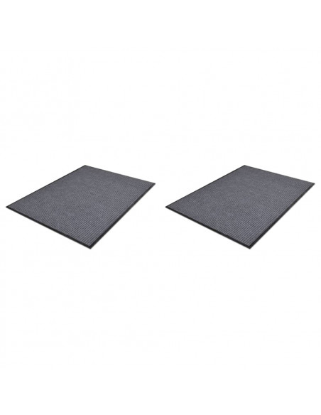 Zerbini in PVC 2 pz Grigio 90x60 cm
