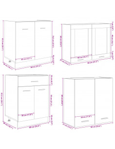 Set di Mobili Porta TV 4 pz Rovere Sonoma in Truciolato 2