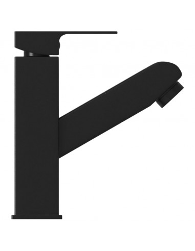 Rubinetto Lavabo da Bagno Funzione Estraibile Nero 157x172 mm