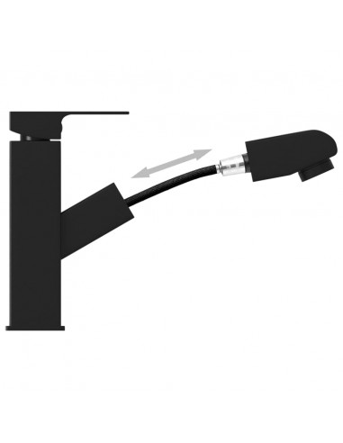 Rubinetto Lavabo da Bagno Funzione Estraibile Nero 157x172 mm