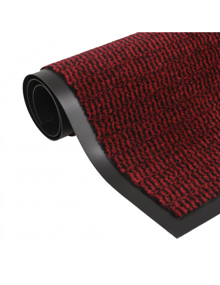 Tappeti Antipolvere 2 pz Rettangolari Trapuntati 40x60 cm Rossi