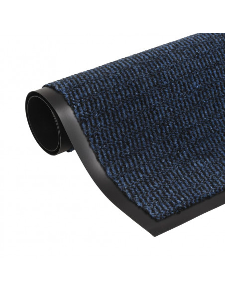 Tappeti Antipolvere 2 pz Rettangolari Trapuntati 40x60 cm Blu