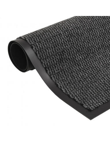 Tappeti Antipolvere 2 pz Trapuntati 60x90 cm Antracite