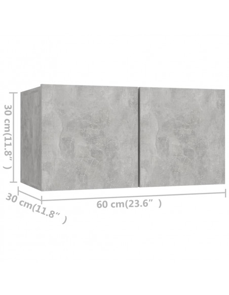 Set di Mobili Porta TV 5 pz Grigio Cemento in Legno Multistrato