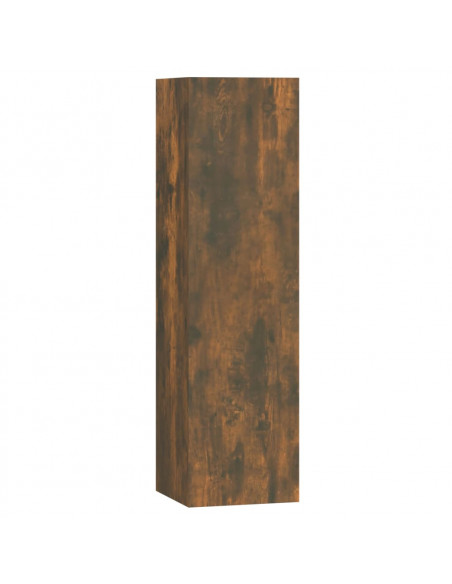 Set di Mobili Porta TV 5 pz Rovere Fumo in Legno Multistrato