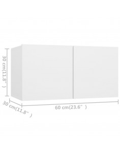 Set di Mobili Porta TV 6 pz Bianco in Legno Multistrato 2