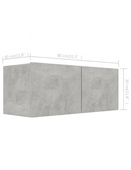Set di Mobili Porta TV 6 pz Grigio Cemento in Legno Multistrato