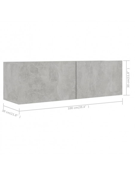 Set di Mobili Porta TV 6 pz Grigio Cemento in Legno Multistrato