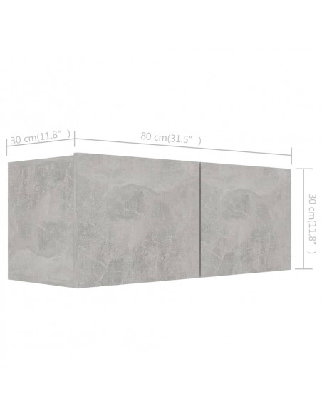 Set di Mobili Porta TV 6 pz Grigio Cemento in Legno Multistrato