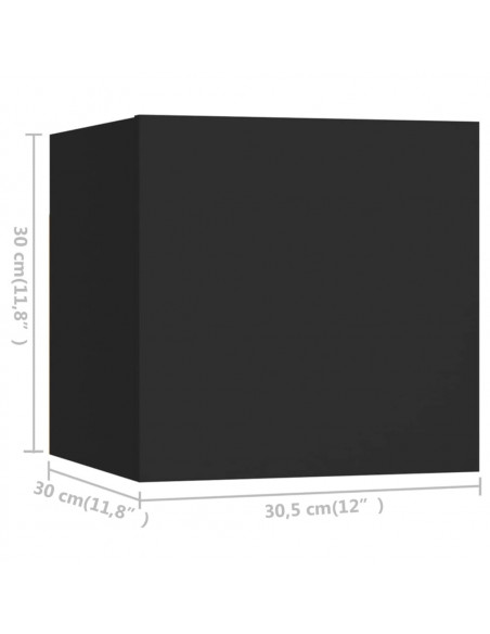 Set di Mobili Porta TV 6 pz Nero in Legno Multistrato