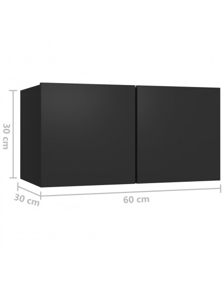 Set di Mobili Porta TV 7 pz Nero in Legno Multistrato