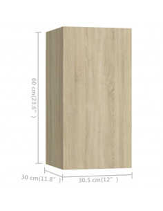 Set di Mobili Porta TV 7 pz Rovere Sonoma in Legno Multistrato