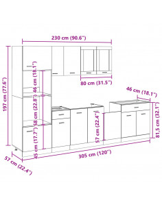Set di Mobili Porta TV 7 pz Rovere Sonoma in Truciolato