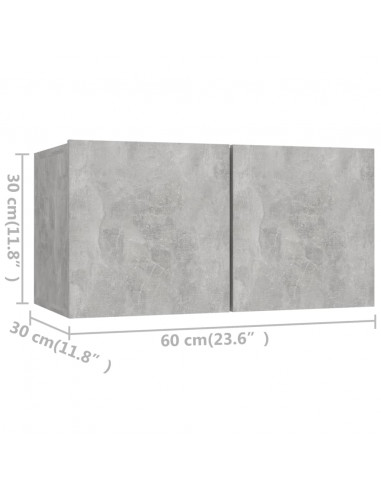 Set di Mobili Porta TV 8 pz Grigio Cemento in Legno Multistrato