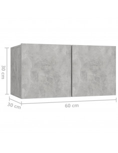 Set di Mobili Porta TV 8 pz Grigio Cemento in Legno Multistrato