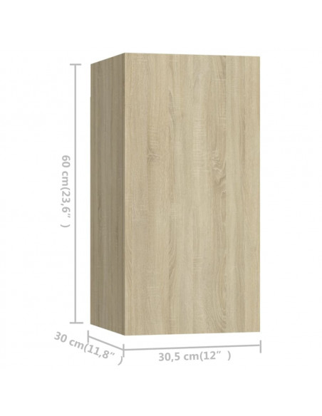 Set di Mobili TV 4 pz Rovere Sonoma in Legno Multistrato