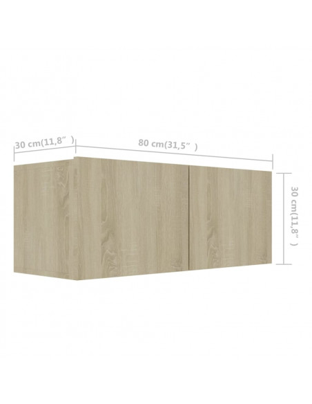 Set di Mobili TV 4 pz Rovere Sonoma in Legno Multistrato
