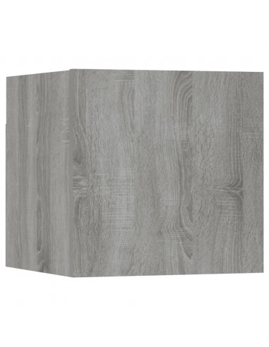 Set di Mobili TV a Parete Grigio Sonoma in Legno Multistrato