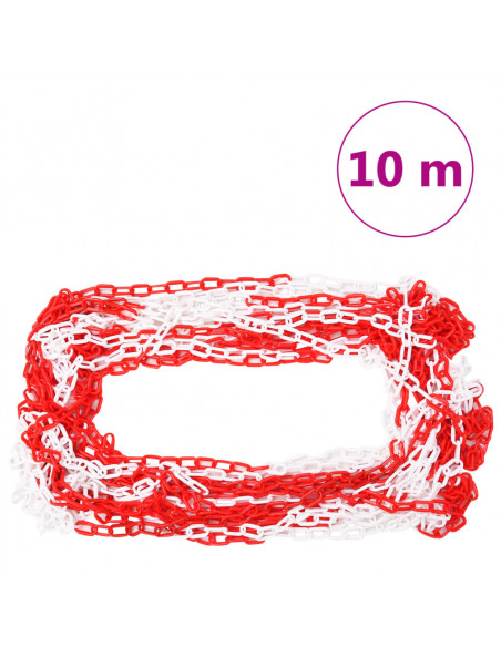 Set di Pali Stradali con Catena in Plastica di 10 m