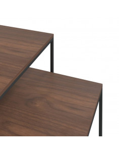 Set di Tavolini 2 pz in Legno Multistrato e Metallo