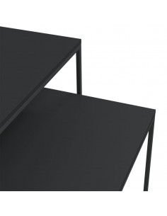 Set di Tavolini 2 pz in Legno Multistrato e Metallo