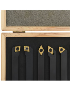 Set di Utensili Indicizzabili per Tornitura 12 pz 12x12 mm 80mm