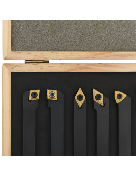 Set di Utensili Indicizzabili per Tornitura 12 pz 12x12 mm 80mm