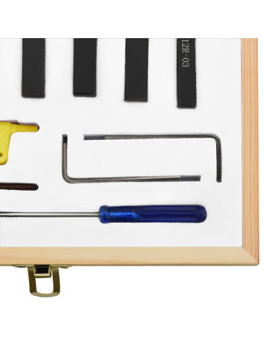 Set di Utensili Indicizzabili per Tornitura 12 pz 8x8 mm 70 mm