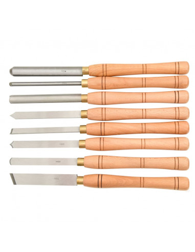 Set di Utensili per Tornitura 8 pz in HSS