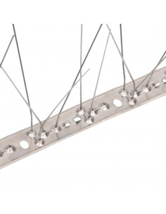 Set Dissuasori per Uccelli e Piccioni 6 pz Acciaio 5 File 3 m