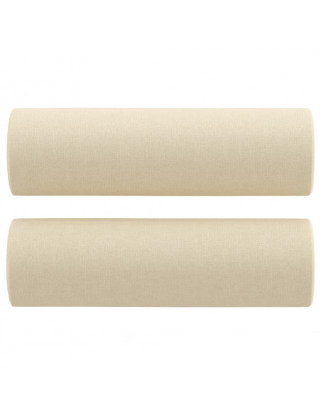 Set Divani 2 pz con Cuscini Crema in Tessuto