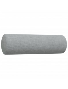 Set Divani 2 pz con Cuscini Decorativi Grigio Chiaro in Tessuto 2