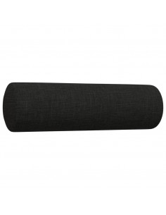 Set Divani 2 pz con Cuscini Decorativi Nero in Tessuto 2