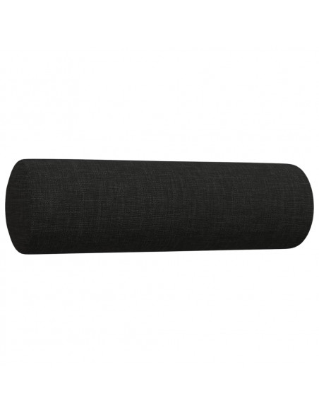 Set Divani 2 pz con Cuscini Decorativi Nero in Tessuto