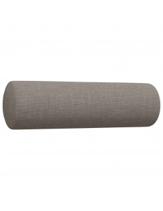 Set Divani 2 pz con Cuscini Decorativi Tortora in Tessuto 2