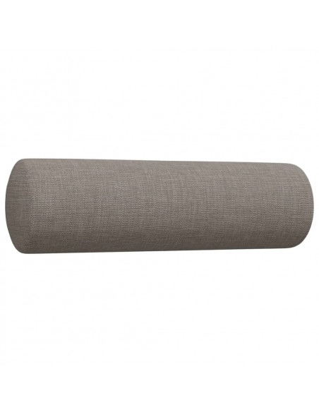 Set Divani 2 pz con Cuscini Decorativi Tortora in Tessuto